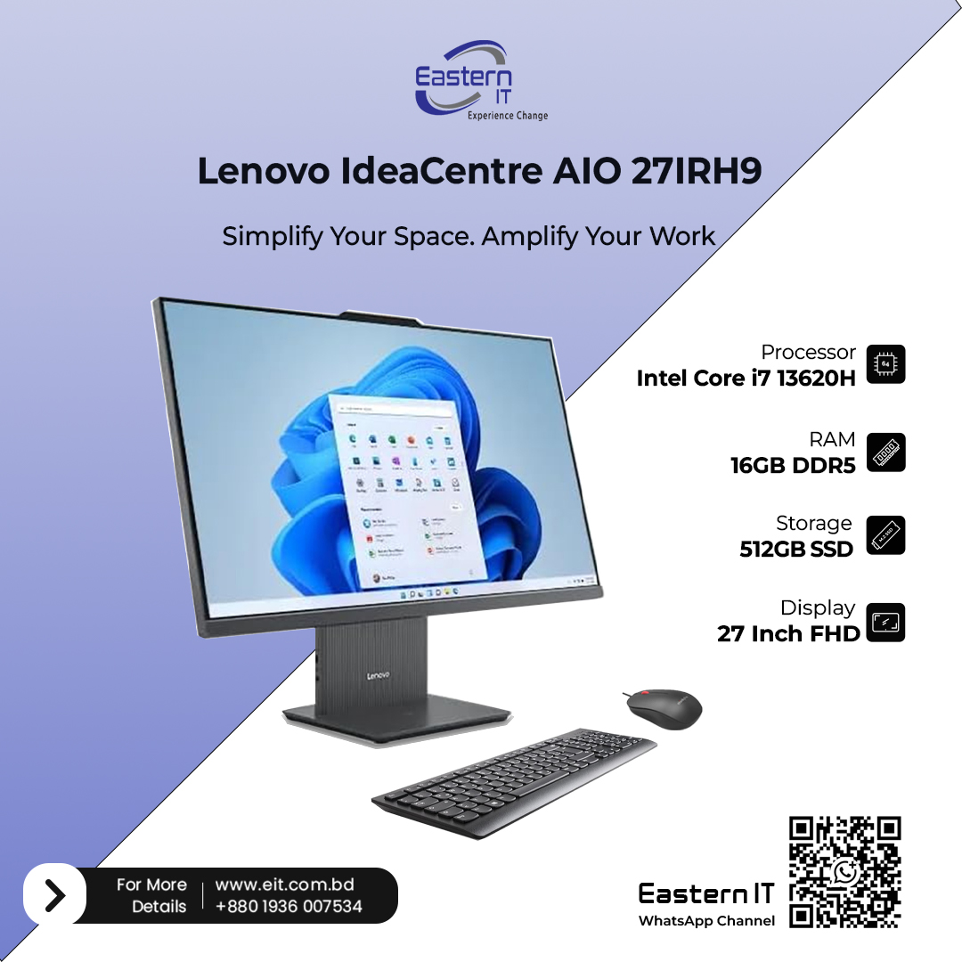 easternitbd's tweet image. ✨𝐋𝐞𝐧𝐨𝐯𝐨 𝐈𝐝𝐞𝐚𝐂𝐞𝐧𝐭𝐫𝐞 𝐀𝐈𝐎 𝟐𝟕𝐈𝐑𝐇𝟗 - One screen. One cable. Zero clutter.
⚡Core i7 + 16GB RAM +  27 inch FHD display= Smooth performance all day.
🌐eit.com.bd/lenovo-idea-ce…
📞+𝟖𝟖𝟎𝟏𝟗𝟑𝟔𝟎𝟎𝟕𝟓𝟑𝟒
📱wa.me/8801936007534
#EasternIT #Lenovo #AIOPC