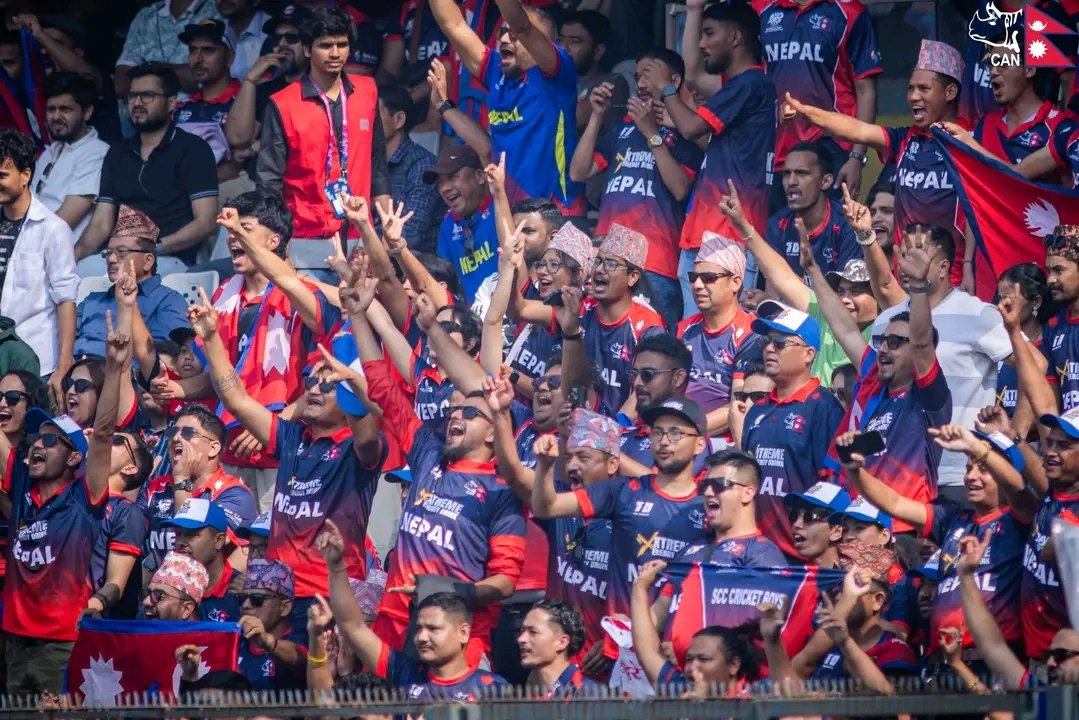 The craze for cricket for Nepal is at the next level. 🌟🇳🇵

Nepal cricket fans are so passionate. Hope they do well in this T20 World Cup. ❤️
