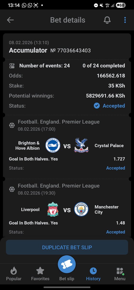 YuleAnalyst's tweet photo. Goal in both halves on #1xbet 

160k+ ODDS 💥

Having No #1xbet Account 

Register ↪️ https://t.co/Scne2lpAFM

Promocode> FESTUSA1X 

 *Code> VXKF1

Edit Ignore Adjust

Warning ⚠️ 

✅️Avoid multiple accounts 

✅️Avoid staking much on such Odds, maximum payout is 7M KES. https://t.co/szcB4yaFNw