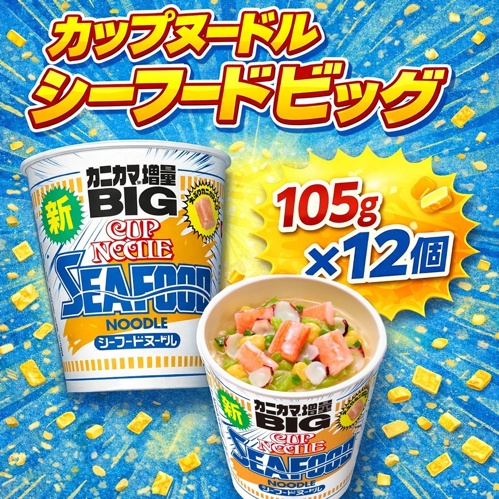 SundayJP_'s tweet photo. 第7⃣7⃣2⃣弾　あと2日再掲🥳

🍜✨プレゼント企画✨🍜

#日清食品 カップヌードル
シーフードヌードル ビッグ 🔥
📦105g × 12個セット🎁
シーフード味は、サッパリしてて美味しかった😋

【応募方法】
① @SundayJP_をフォロー👤
② この投稿をリポスト🔃

#月曜
#キャンペーン実施中
#フォローリポスト https://t.co/tiu1j7ObXl