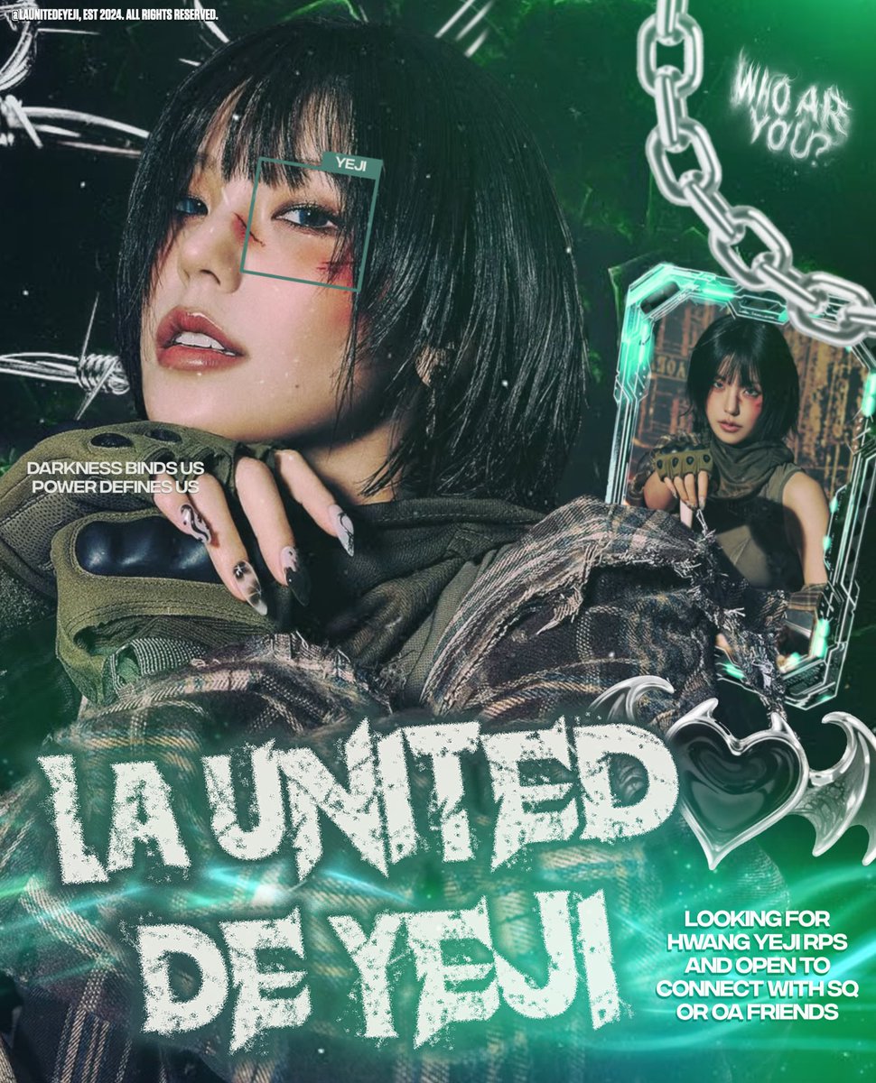 ᅠ
ᅠᅠᅠᅠᅠᅠ
From  the depths  of  shadow,  we seek
connection. Calling for Hwang Yeji RPs
and kindred SQ / OA souls to walk the
same path.  Bound by  respect,  drawn
by  darkness,  growing   through   unity.
Slow pace, safe space.
ᅠᅠᅠᅠᅠᅠ
ᅠᅠᅠᅠᅠ