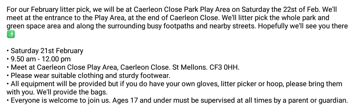 St Mellons Clean Up tweet media