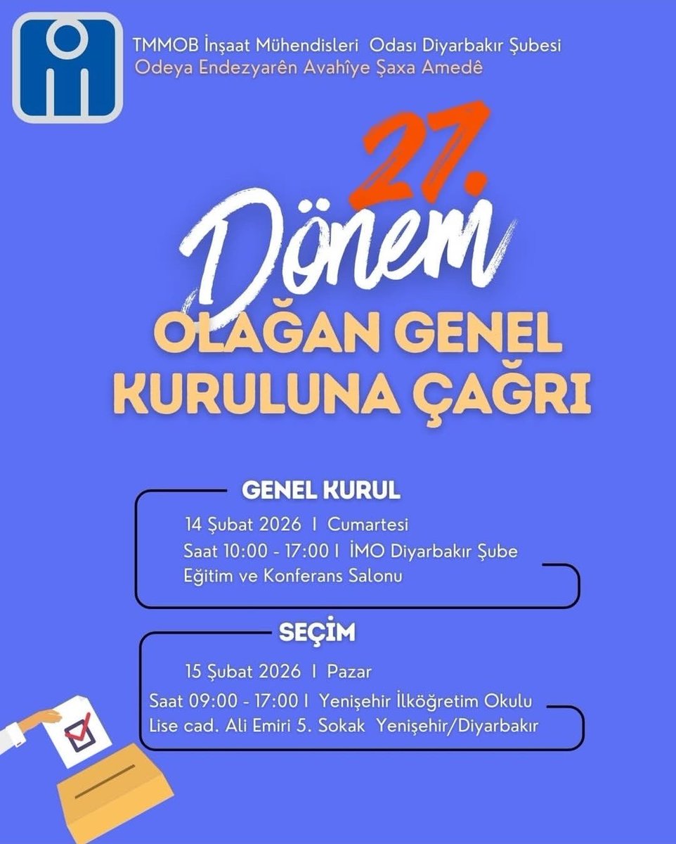 Odamızın Seçimleri Var
Lakin Bizi İlgilendirmiyor Olacak ki
Haberimiz Yok

10 İlin Yaklaşık 5-6 Bin İnşaat Mühendisini Temsil Edecek
Sözde Demokratik Oda Seçimini
Bazı Parti Temsilcilerinin Katılımı ve 150-200 Kişi İle Yapacaklarını Tahmin Ediyorum

Hayırlı Olsun Şimdiden...