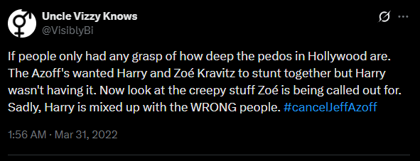 For those who might've missed this from me nearly 4 years ago... Feel free to take a dive down the 🐇 hole on Zoé and be amazed (disgusted) by HER past. 🤮 #cancelJeffAzoff