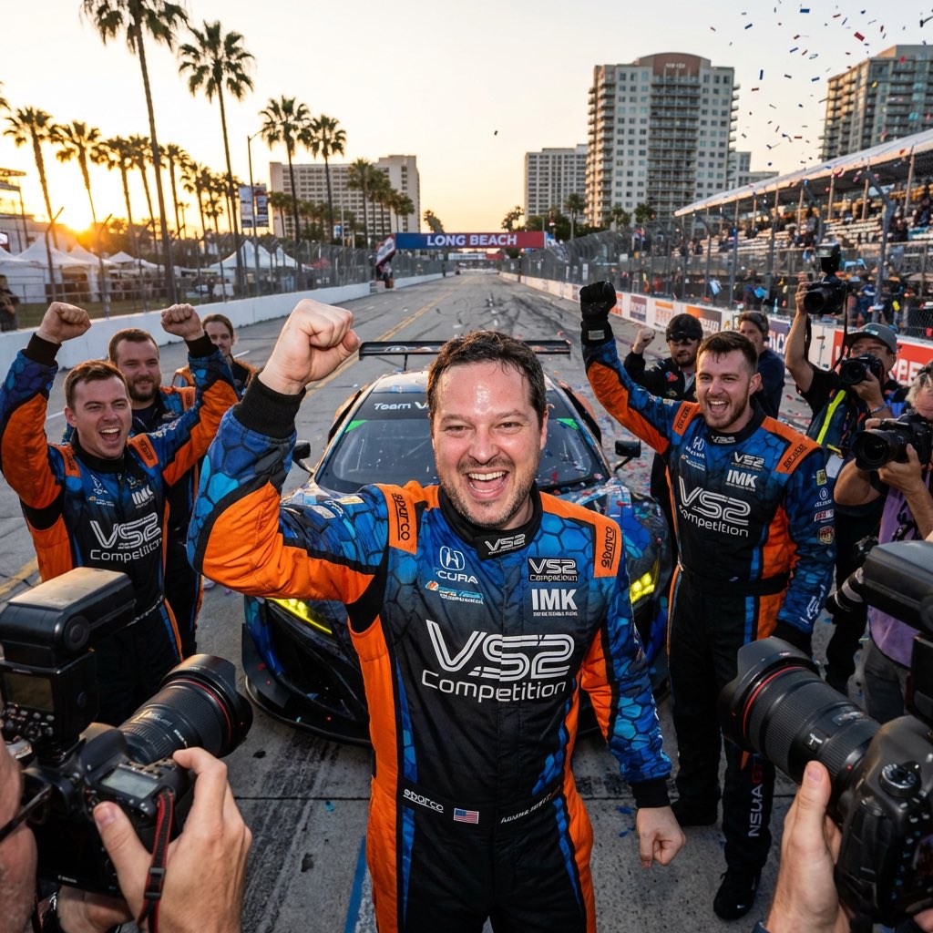 Y llego nuestro primer Podium en un campeonato internacional !!!!! Ese gt3 cruzó en segunda posición en Long Beach en la segunda prueba de la VSCA. Enhorabuena a Carlos y Sergi por esta azaña.