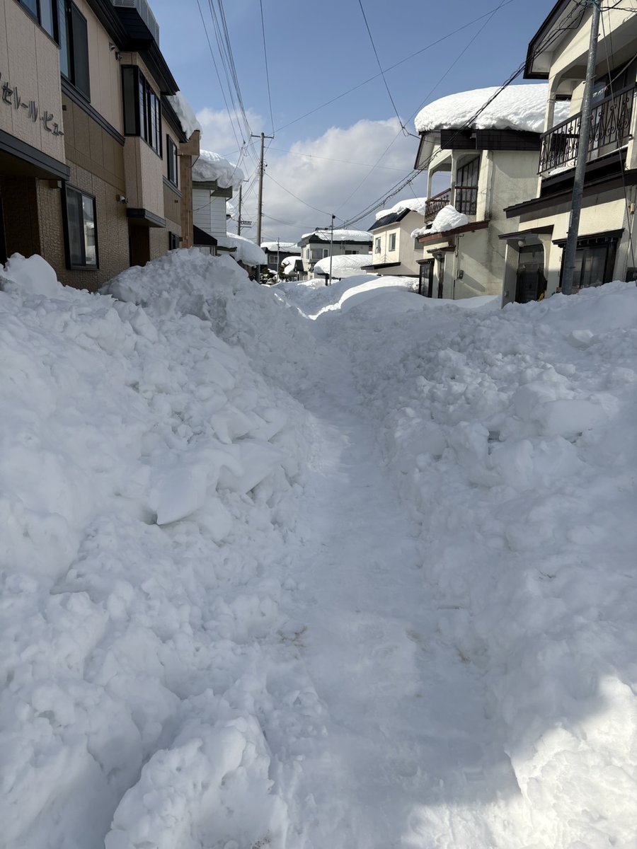 #青森市道路雪情報 
#石江岡部
#早急な除排雪願います
#宮下知事に届けたい

友人の嫁さんの実家の通りですが壊滅的で助けて欲しいとのこと！！
全く除雪入らず、玄関も開けれなくなる可能性大でヤバいみたいです！！

場所は石江岡部、かっぱ寿司西バイパス店の真裏の通りになります！
