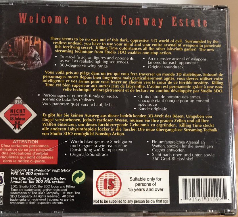 kyenprod's tweet image. #ZoomSurTaCollection On va sur la #3DO Pal avec le jeu Killing Time
Un Fps/Tir que vous devez découvrir sur 3DO!!! 
(Pour infos le jeu 3DO et Pc en version remastérisée est dispo sur le store Nintendo Switch 2 et Sony Ps5) Killing Time: Resurrected