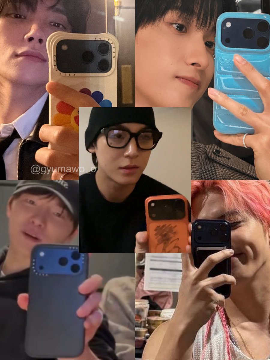 Seventeen with their iPhone 17s, and then there’s Mingyu... 😭