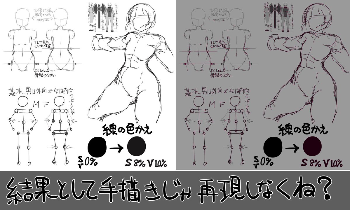 ワンポイントで色入れてるわけでもない白黒絵にそういうの出る理由ってなんだろうね 
