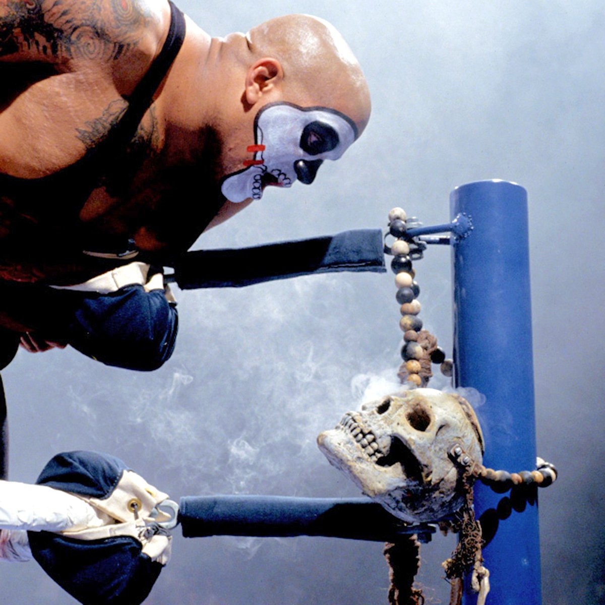 WWFWrestling1's tweet photo. On this day in 1992: Papa Shango made his TV debut, defeating Dale Wolfe on WWF Superstars. Taped on Jan 7, 1992 in Daytona Beach, Florida. 💀 #WWF #WWE #CharlesWright #PapaShango https://t.co/C2wVcxYUXs
