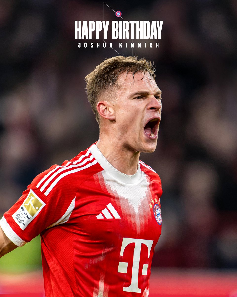 FCBayern's tweet photo. Ois Guade, Joshua #Kimmich! 🥳🎂

Wir wünschen dir zu deinem 3⃣1⃣. Geburtstag nur das Beste! ❤️ https://t.co/eunGVnn61S
