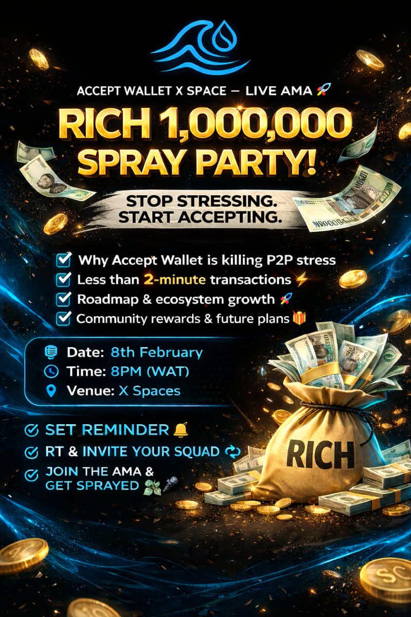 We are expecting to have about 1000 listerners on this space on $RICH.

Like and retweet if you will be present for the spray.