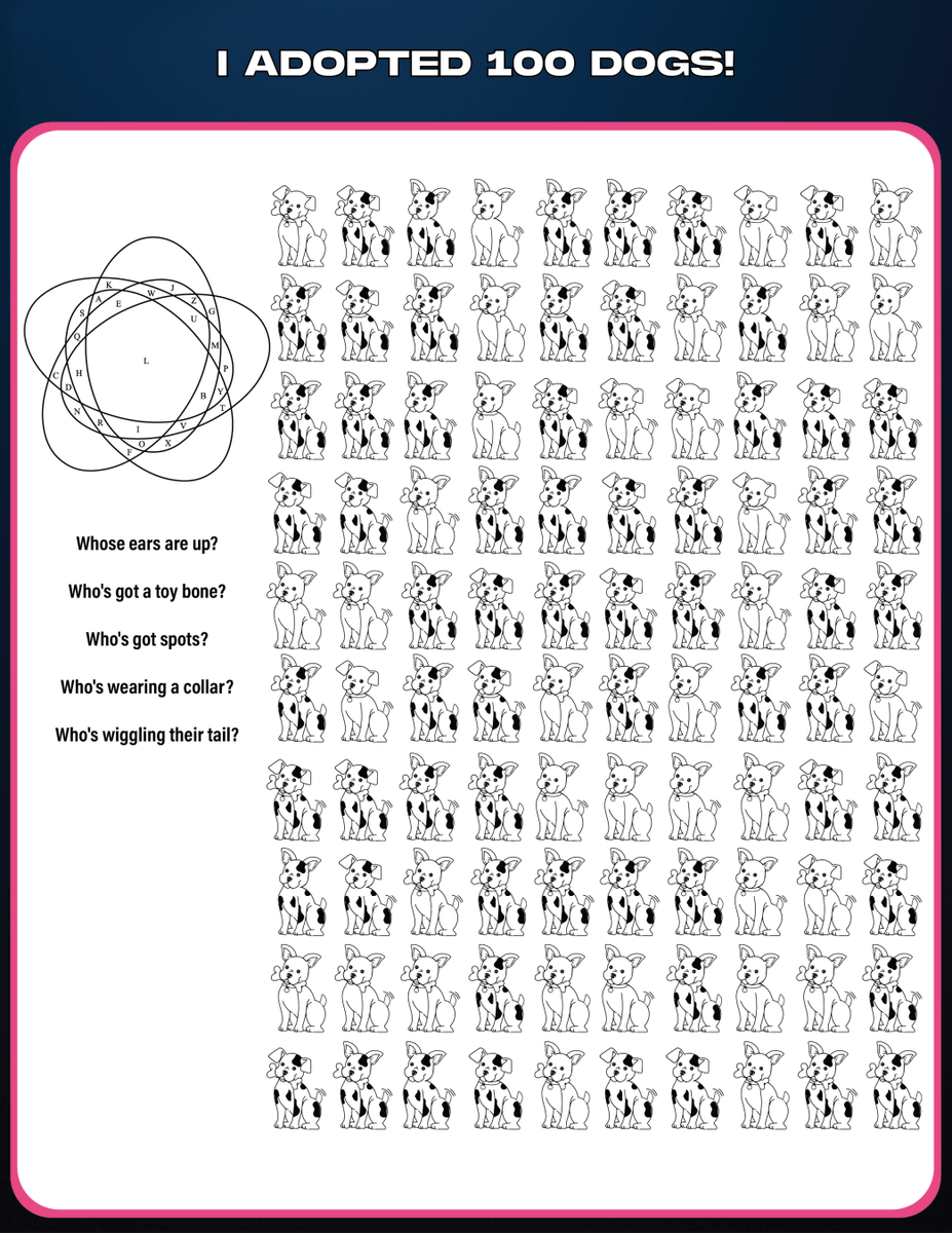 BakeBakePi's tweet photo. Trying to solve the Mr Beast "MILLION DOLLAR PLAYLIST" puzzles.
Translated the dogs into text using the Venn diagram, but "ADVLRBA" doesn't make sense.
"Just a hundred exquisitely fuzzy puppies can be viewed like an ADVLRBA number from a Spielberg movie or a film by Coppola" https://t.co/xHyOV7JasA