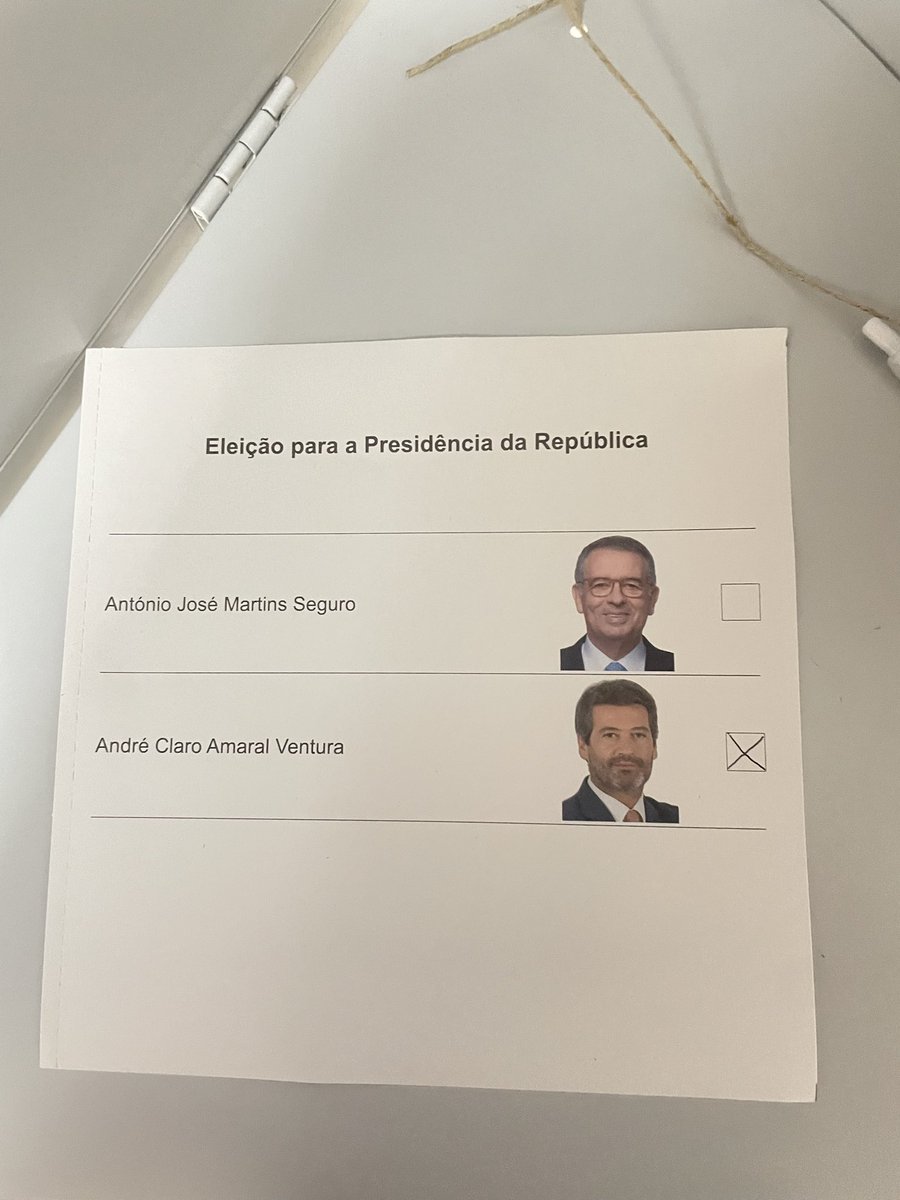 Adoro o cheiro a democracia!

Cumpri o meu dever e escolhi o caminho certo!

O meu voto é pelo futuro que Portugal merece!

Ventura é a mudança!

Ventura Presidente! 🇵🇹