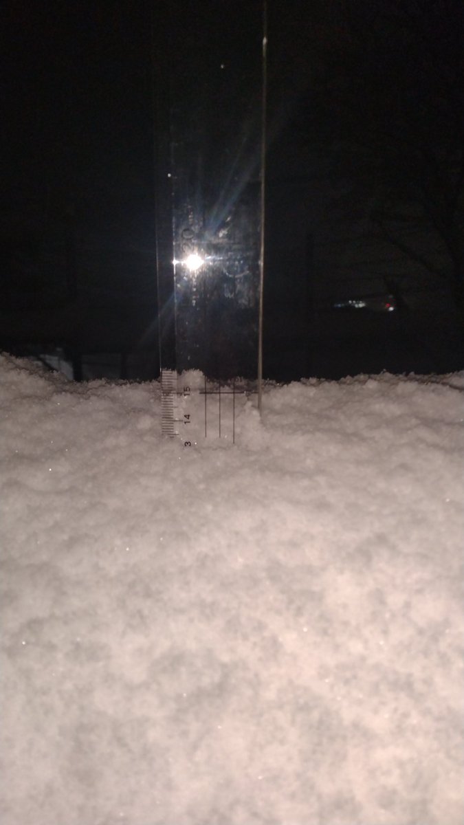 一旦解けたのに既に15cm💦 周りは完全に真っ白····明日の仕事行ける