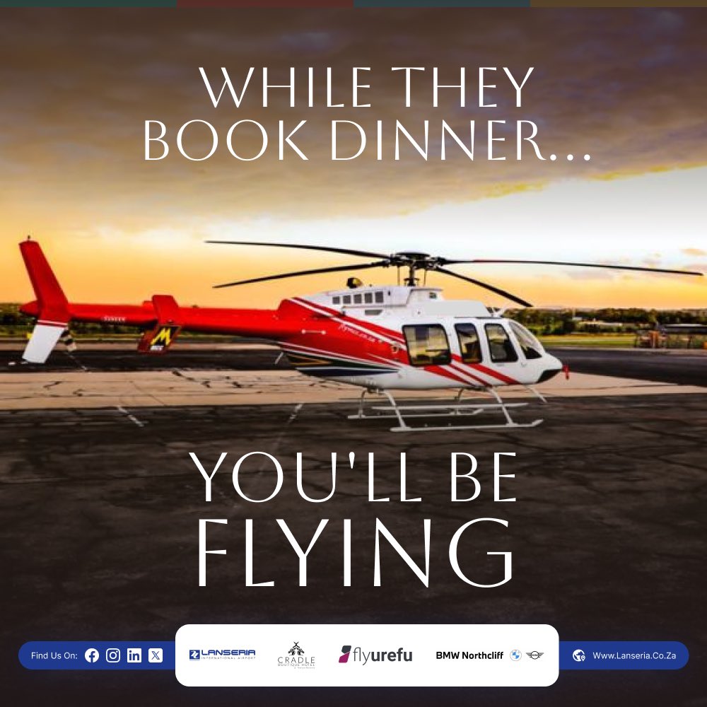 ⚠️ FINAL DAYS TO BOOK ⚠️

Valentine's Day is in 6 days.
Our helicopter slots are almost FULL.

This is your last chance to:
✅ Avoid the "regular dinner" route
✅ Give the gift they'll never forget
✅ Create a Valentine's Day story worth sharing

R6,500 | Feb 14| Limited Spots