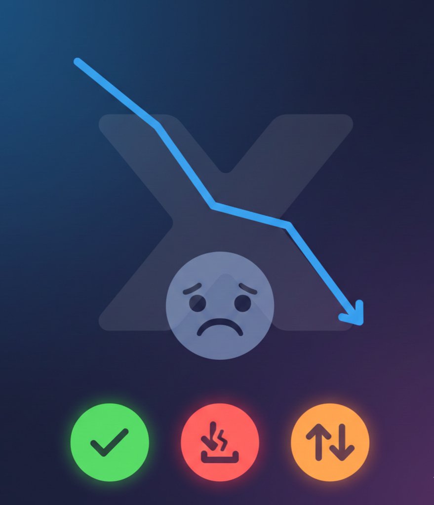 SorifHasan490's tweet photo. "Reach on X just isn't the same anymore! 🙄 Is your reach doing okay? Let's check the stats! 👇"
Yes, same as before! ✅
It has dropped a lot! 📉
Used to grow, now stuck! 🛑
#XAlgorithm #Reach #TwitterStats #Engagement #XCommunity https://t.co/k1IoNnTqGi