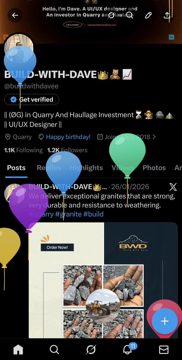 buildwithdavee's tweet photo. First time I’m getting balloons here🫢🫢

+1🫶 https://t.co/JXU0QNAWOQ