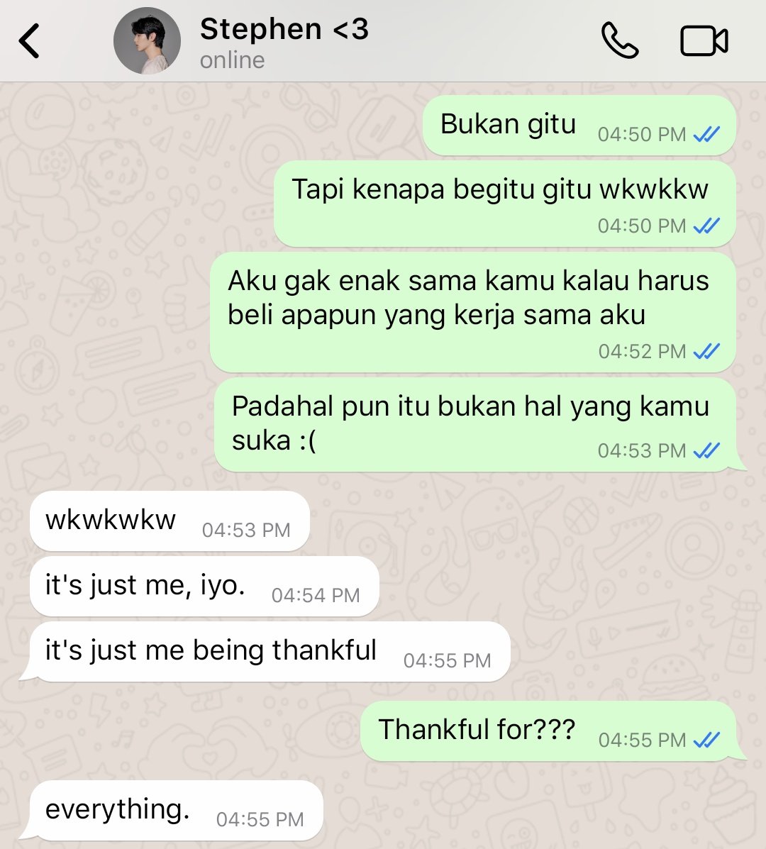 It is me being thankful.