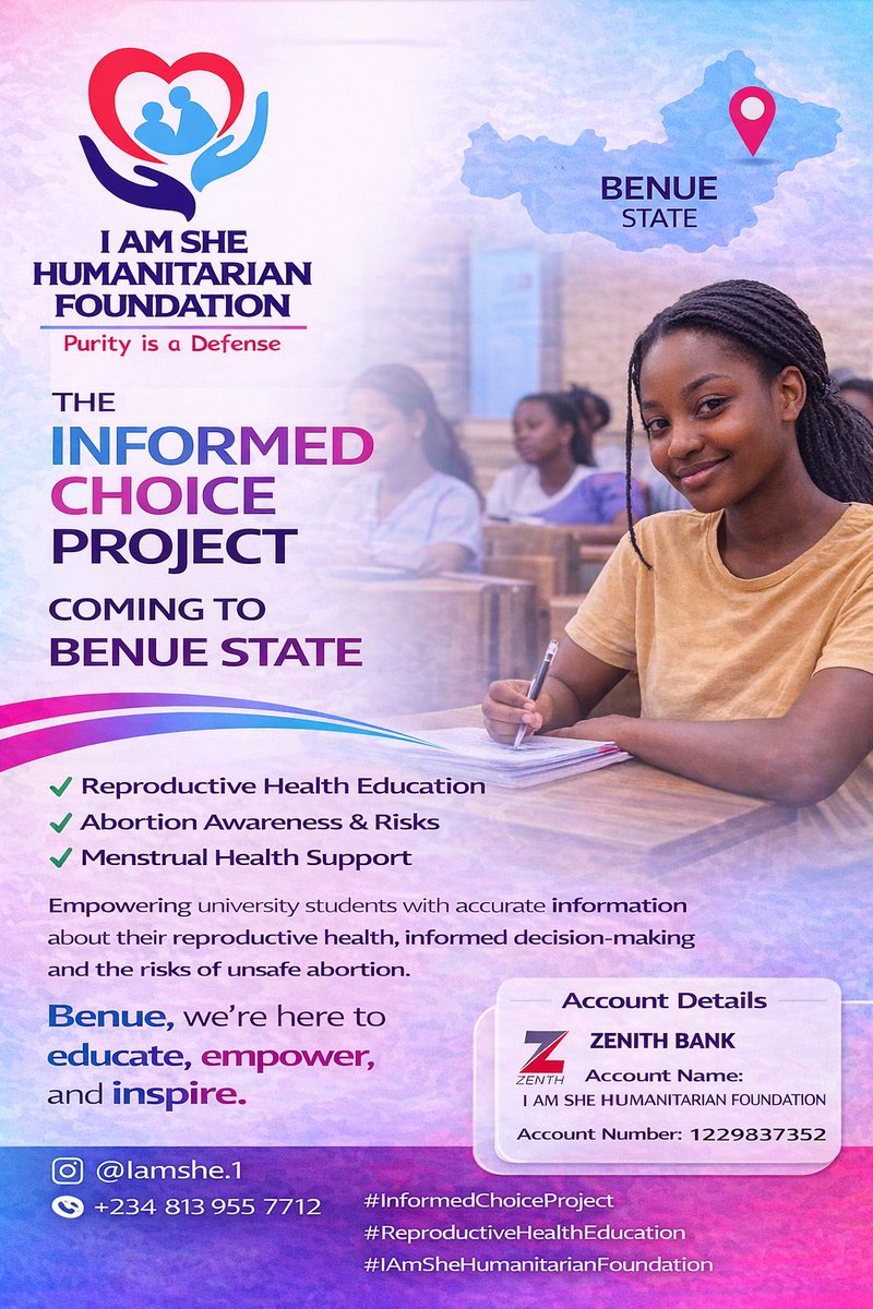 Every penny is treasured 

#benue
#csm
#collaboration
#funding
#Nigeria 

1229837352
I am she humanitarian foundation 
Zenith Bank
