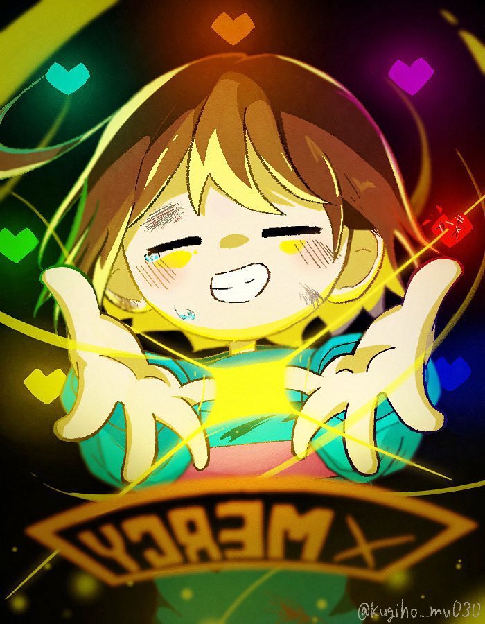 kugiho_mu030's tweet image. 【再録】
Undertaleのフリスクとキャラ