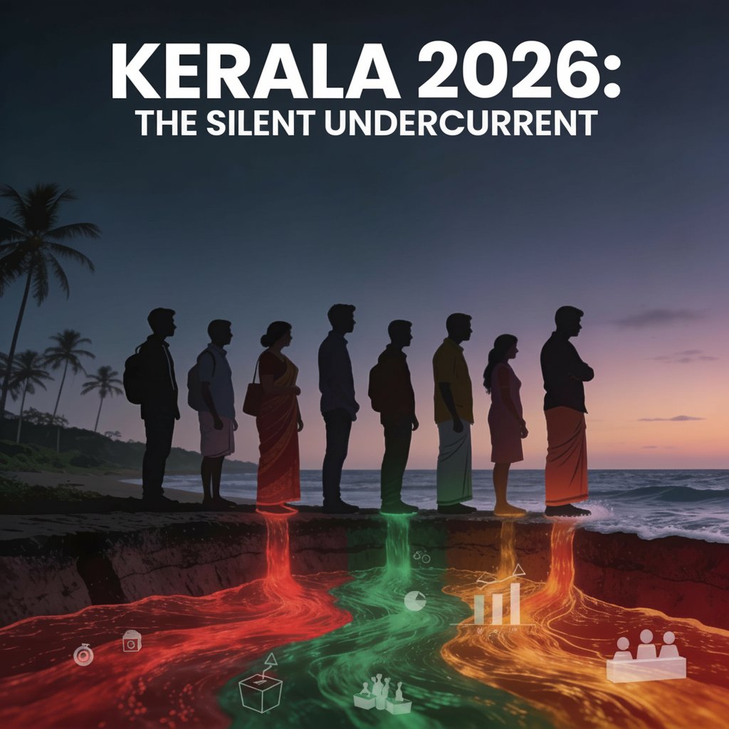 Anjan94150697's tweet photo. KERALA POLITICAL SURVEY SUPER #EXCLUSIVE:

📌 Our latest #KeralaSurveyFindings2026 indicates that the upcoming election is shaping up to be a silent contest.

Voters appear increasingly reluctant to disclose their political preferences, suggesting a strong #Undercurrent at play.