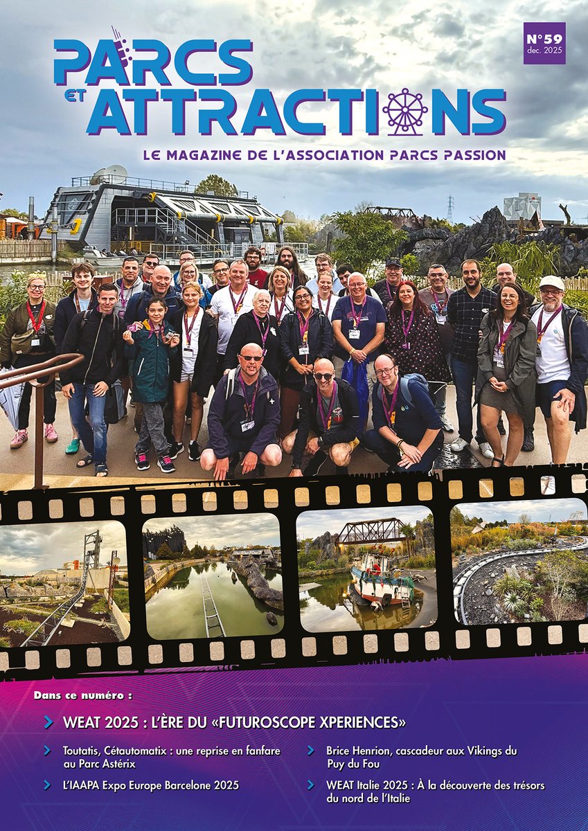 ParcsPassion's tweet photo. 🎢📖 Parcs et Attractions n°59 est disponible !

🇮🇹  WEAT Italie 2025
🏛️ Parc Astérix : Toutatis &amp; Cétautomatix
⚔️ Rencontre avec un cascadeur du Puy du Fou
🌍 IAAPA Expo Europe 2025
🚀 WEAT 2025 au Futuroscope

28 pages de passion et d’immersions 🎠

➡️ https://t.co/pteWDKGZzy https://t.co/qMs1hBJ8XF
