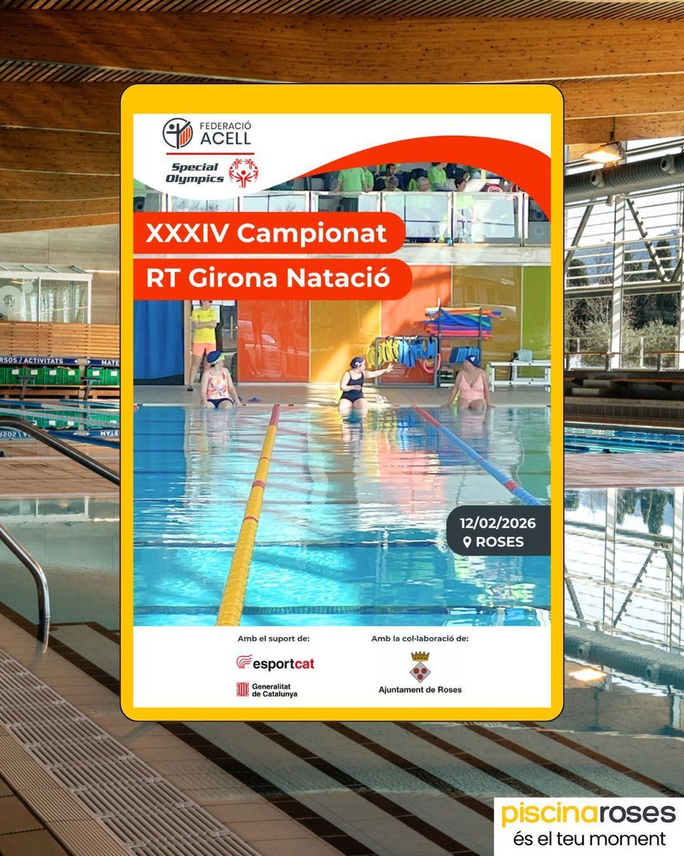 Anoteu la data: 12 de febrer

Roses acull la 34a Campionat territorial de natació adaptada. 

⏱ Horari :11:00h-14:00h. 
🏊 Participació: 6 centres comarques gironines. + 125 atletes 

❗Les piscines i spa estaran fora servei 11h a 14h, el gimnàs i la resta espais estaran oberts