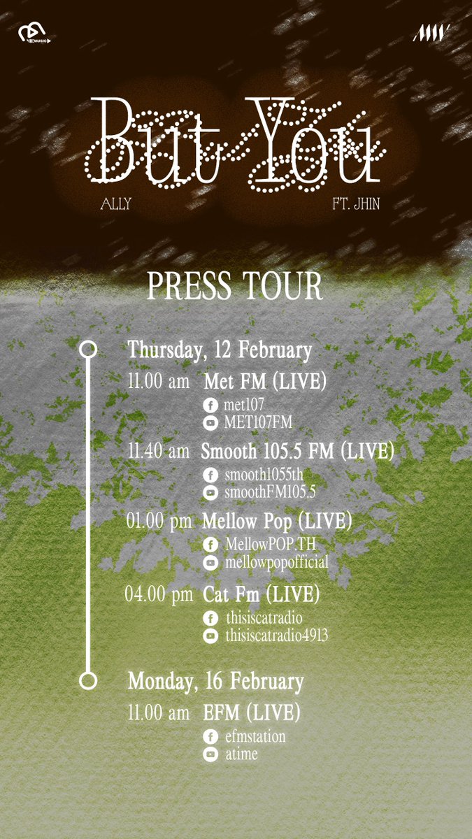 PRESS TOUR

ALLY Ft.JHIN - but you 🛫

12.02.2026
🎧All Streaming Platforms 
🎬411ent

#butyou 
#butyouALLYFtJHIN

#ALLY #allynitibhon #แอลลี่
#411Music
