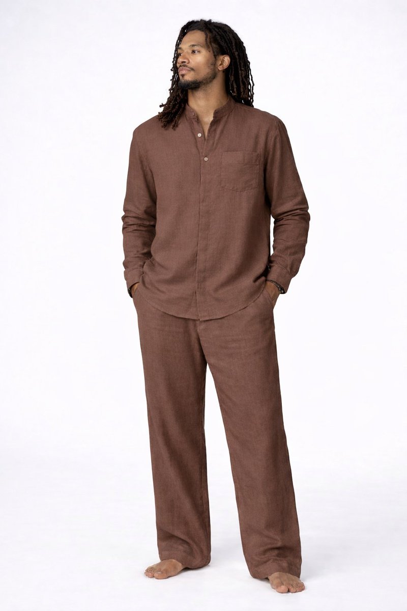 OTF's premium brown linen set, meticulously crafted with refined attention to detail. 

Expression without limits. 

Shop OTF.