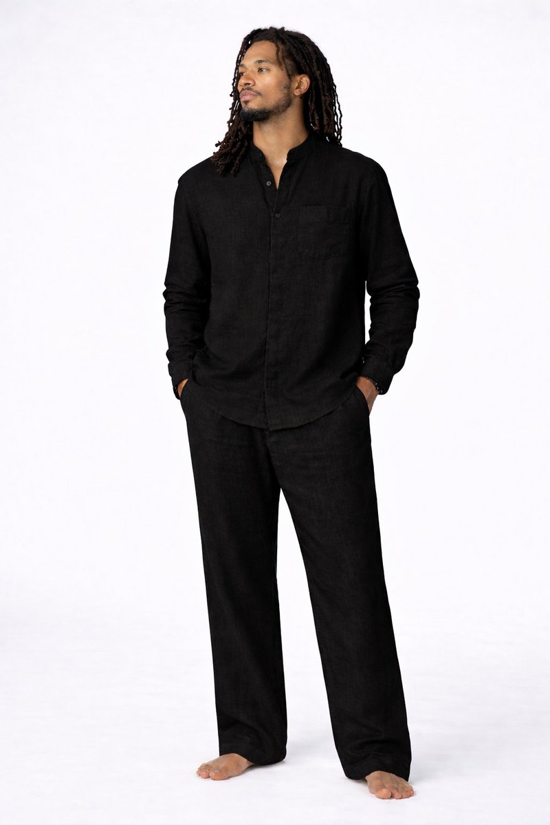 OTF's premium black linen set, meticulously crafted with refined attention to detail. 

Expression without limits. 

Shop OTF.