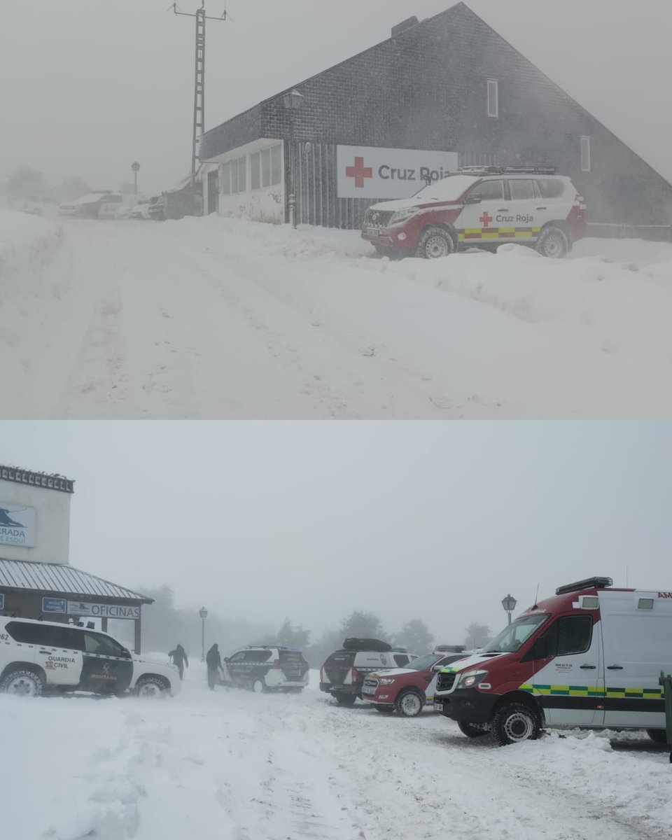 El ERIE de Búsqueda y Salvamento Terrestre de <a href="/emergenciasCREM/">Emergencias CREM</a> <a href="/CruzRojaMadrid/">Cruz Roja en la Comunidad de Madrid</a> se encuentra operativo en su base del #PuertodeNavacerrada como es habitual, dando cobertura ante las inclemencias. Resto de ERIEs se encuentran en alerta desde el comienzo de las borrascas.