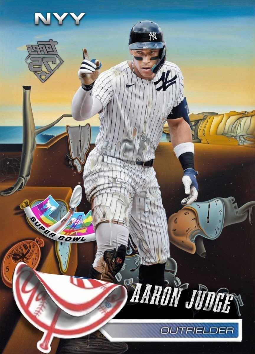 Just pulled the #EndFanatics drip short print Topps Series 1 Aaron Judge <a href="/CardPurchaser/">Card Purchaser</a> what’s the biggest pull you will see today? This was my me pack of cards. I like how they put the base and the three short prints together. Someone called this the <a href="/BabzOnTheMic/">Babz</a> hot box made