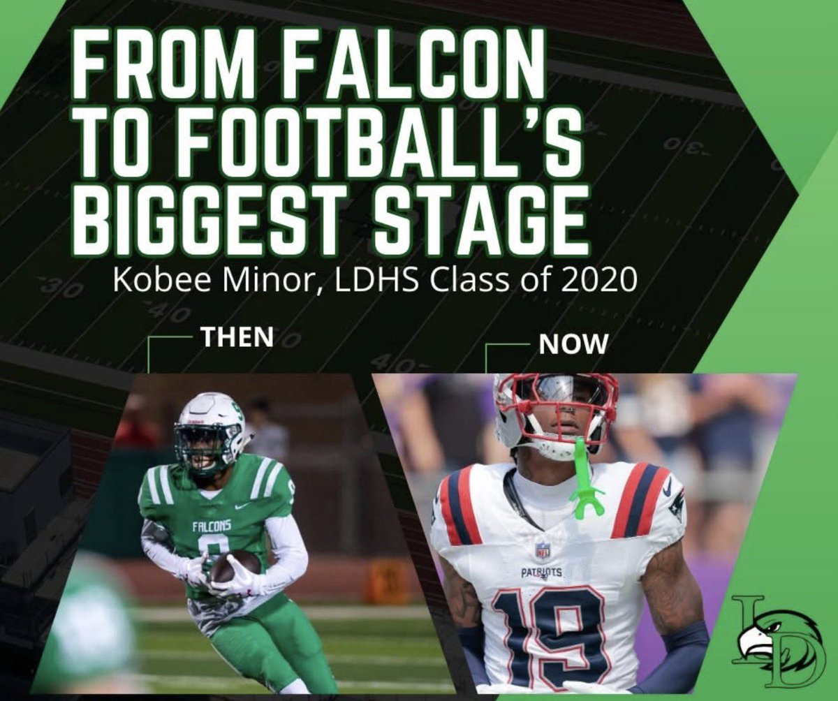 When Kobee takes plays today he will be the 2nd Lake Dallas Falcon to play in a Super Bowl. Former Falcon great, Daryl Williams, played in Super Bowl 50 exactly ten years ago. Best of luck Kobee! Daryl and all of Lake Dallas will be pulling for you. #F.L.I.G.H.T. <a href="/ThekobeeMinor/">Kobee Minor🤟🏾</a>