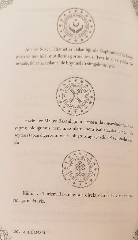 _Kuscubasi__'s tweet photo. Sadece Sağlık bakanlığında değil bir çok bakanlıkta maalesef şeytani sembollerin eklendiğini görmekteyiz. Meraklısı için bir kaçını görsel olarak ekledim. Kitapta şeytani semboller ve yerleştirildiği logolar tafsilatıyla izah edilmiş.. 
Kitap: Tecdid-i İman/Abdulnafi https://t.co/RvNBn231yy