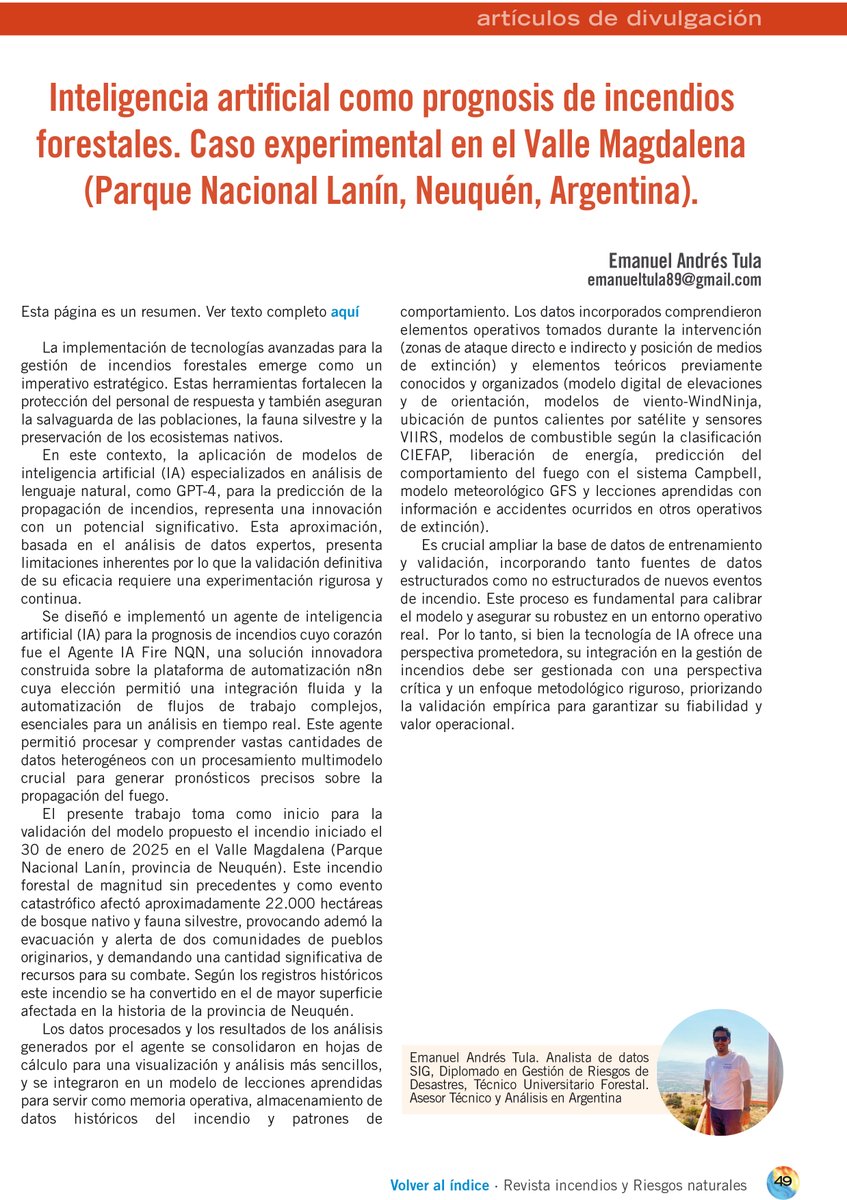 Revista Incendios y Riesgos Naturales (RIyRN) tweet media