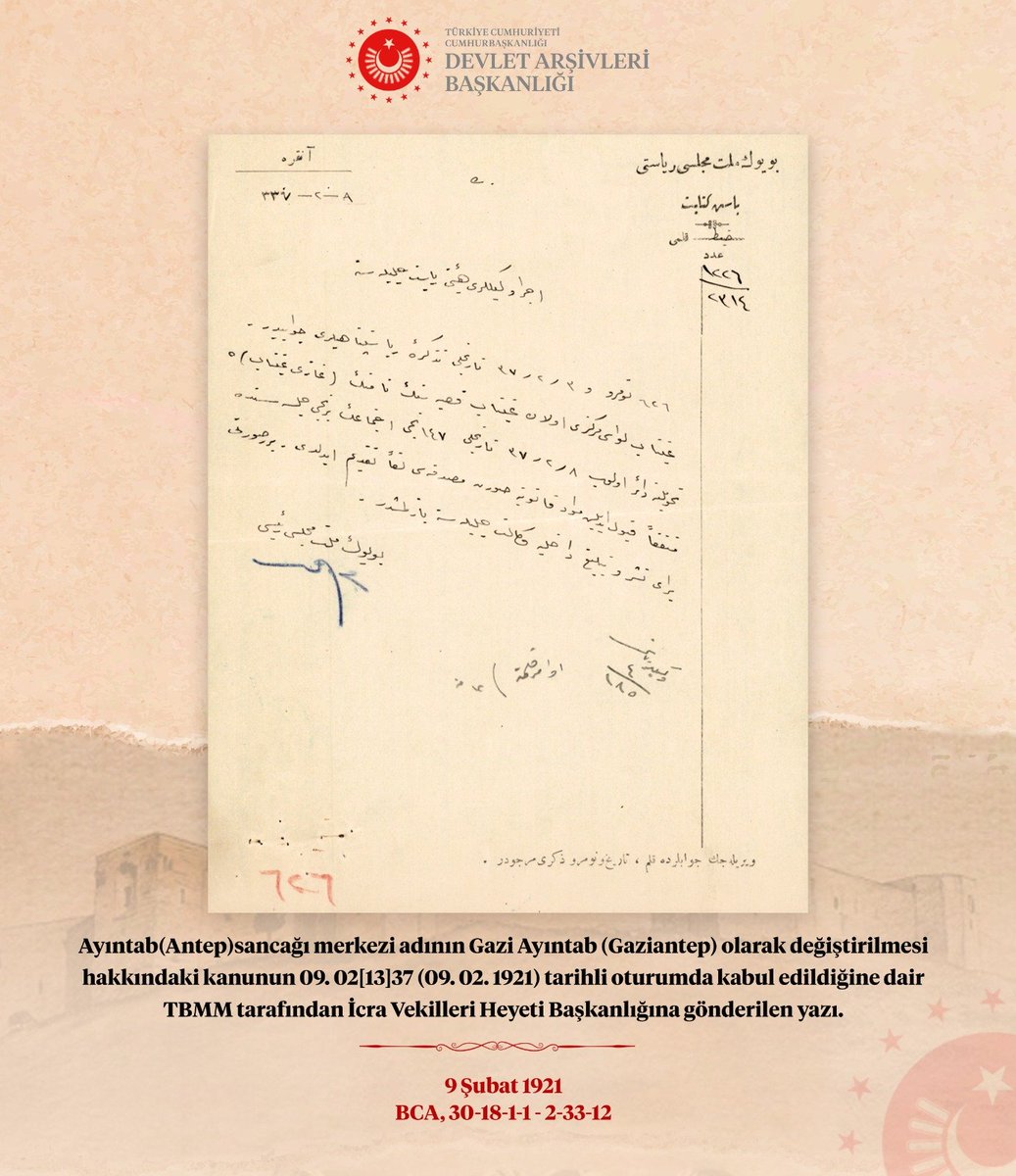 105 yıl önce bugün, Gaziantep'e 'Gazi' ünvanı verildi.