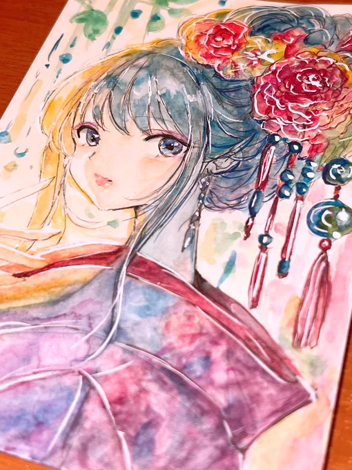 もう少し色を足していきます #イラスト #透明水彩 #アナログ絵