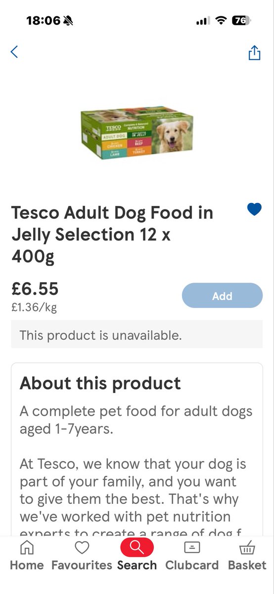 rekrabanit's tweet photo. @Tesco could u tell me what’s going on with this dog food as can’t get it at local stores https://t.co/rYzzwH6gD9