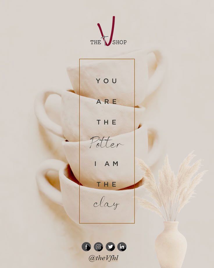 TheVfhl's tweet photo. “You are the Potter, I am the clay.” (Isaiah 64:8)
Still forming.
Still trusting.
Still in His hands.
THE V SHOP
@theVfhl
#ThePotterAndTheClay #Isaiah648 #FaithWear #ChristianCollection https://t.co/oNR7kGSo5p