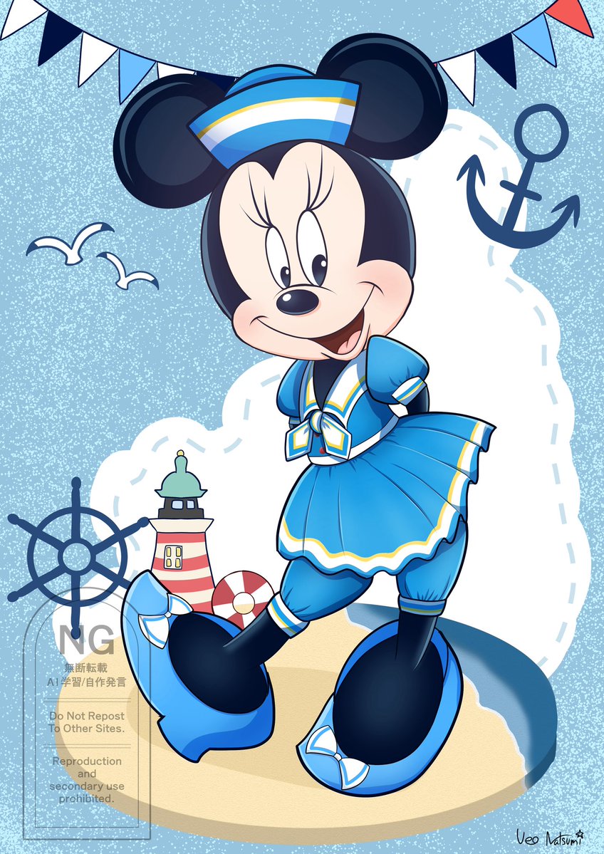 ミニーの日カウントダウンイラスト！ マリタイムバンド ミニーちゃん