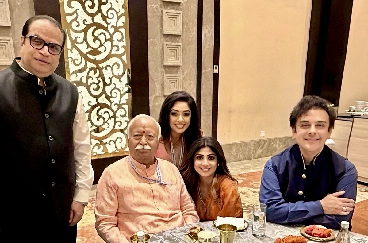 AdnanSamiLive's tweet photo. Had an incredible afternoon with the legendary Sarsanghchalak (Chief) of RSS, Sri Mohan Bhagwat ji. It was delightful to hear him speak and there were so many myths &amp; misconceptions that he so eloquently explained &amp; cleared. An incredible gentleman &amp; beautiful soul… https://t.co/rL3zQqA4cX
