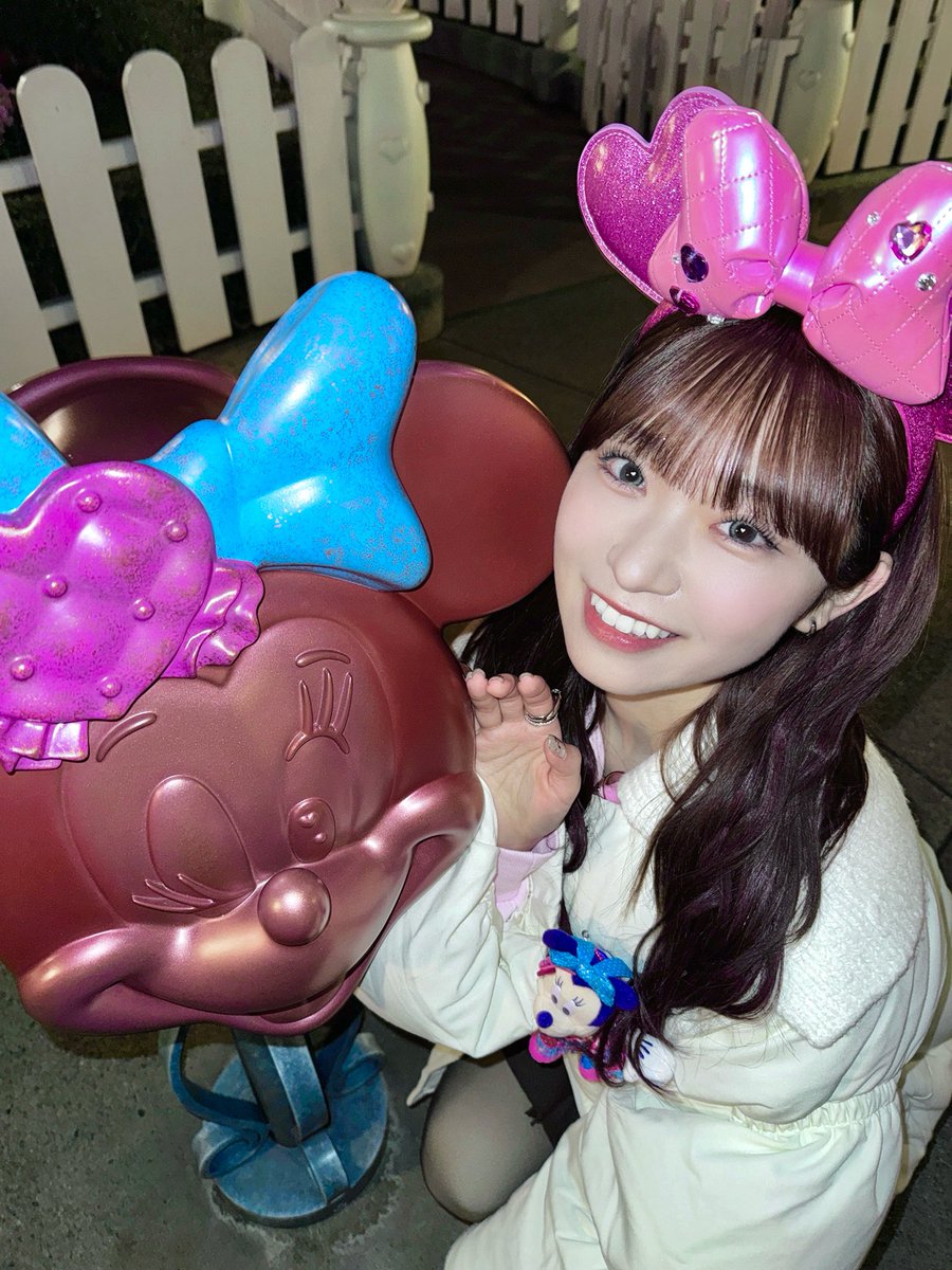 ミニーちゃんとお揃いの瞳🤍🎀 #ディズニーパルパルーザ #ミニーの