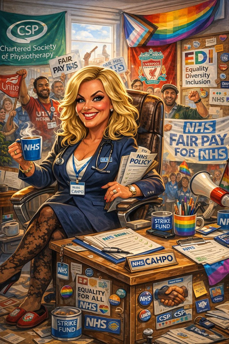 ScouseAHPLeader's tweet photo. Had to try the Chat GPT job caricature trend!
#CAHPO #AHPs #Physiotherapy #EDIB #NHS #LFC #CSP https://t.co/ShjaYvFPjQ