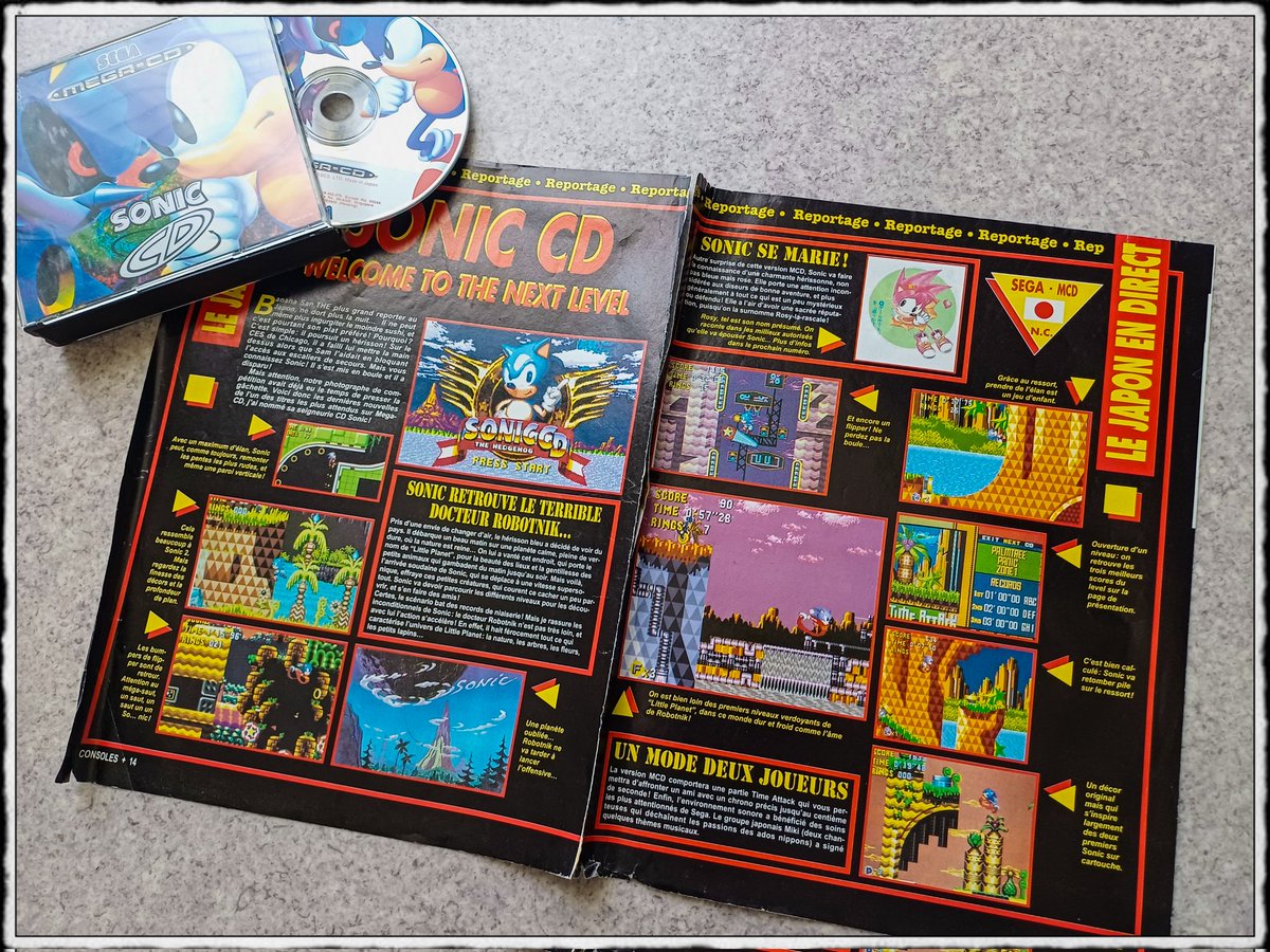 MisterKyleHyde's tweet photo. La rétropreview du dimanche... qui m'avait teeeeeeeellement fait rêver étant gosse 😍 #sonic #sonicthehedgehog #sega #soniccd #preview #consoleplus #megacd #nostalgie #retrogaming https://t.co/utJMtjrDaS
