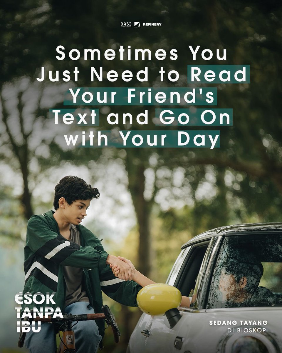 BaseEntID's tweet image. Mention temen kamu yang kalau chat suka bikin kamu ketawa 😂

Ajak dia nonton bareng Esok Tanpa Ibu di Bioskop yuk! 🫶

#EsokTanpaIbu #FilmEsokTanpaIbu