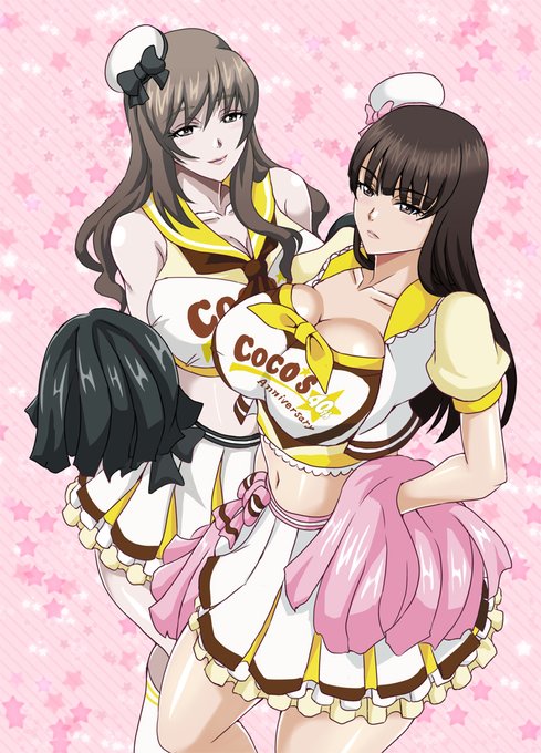 #女の子二人のイラストを貼る見た人もやる 