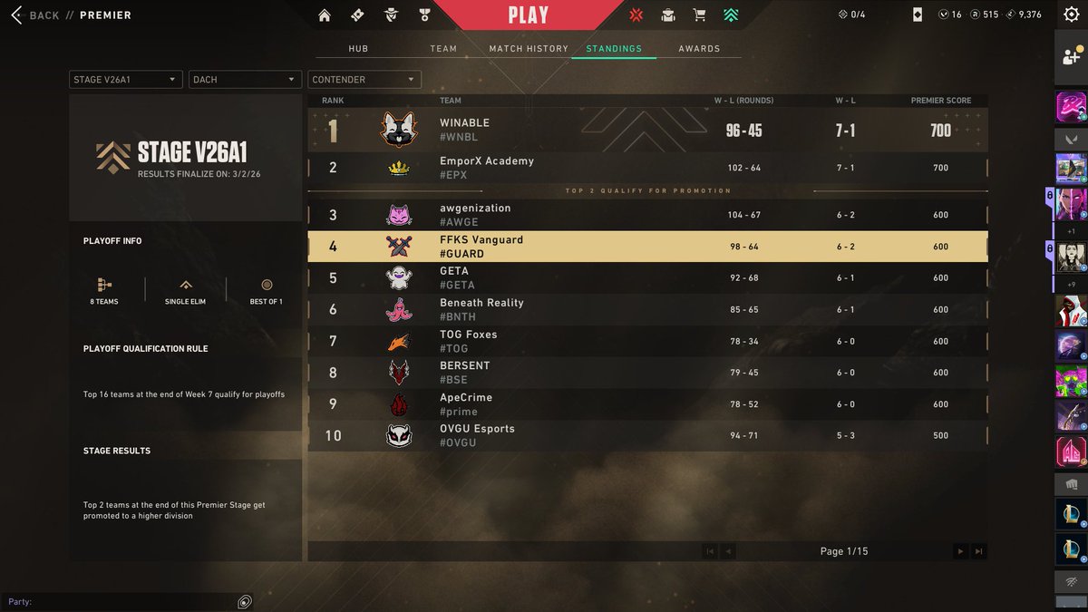 Week 4 of Premier. 

9:13 vs <a href="/EmporXEsports/">EmporX Esports</a> 
13:8 vs FirstGotei

#FULLFOKUS