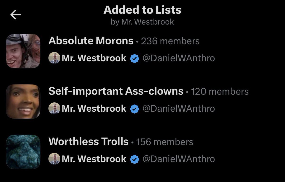 This guy has a list I’ve been added to so he can thoroughly track on X those that have called him a moron. 🤣