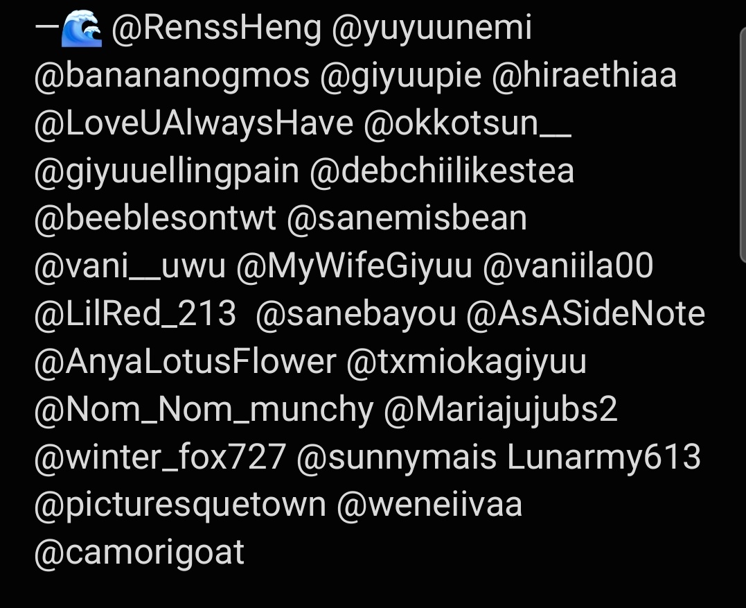 update to the giyuu and sanemi list 🫶

if you want to be added, tell me which one and i will add you 🫶 or if you want to be removed 🫶